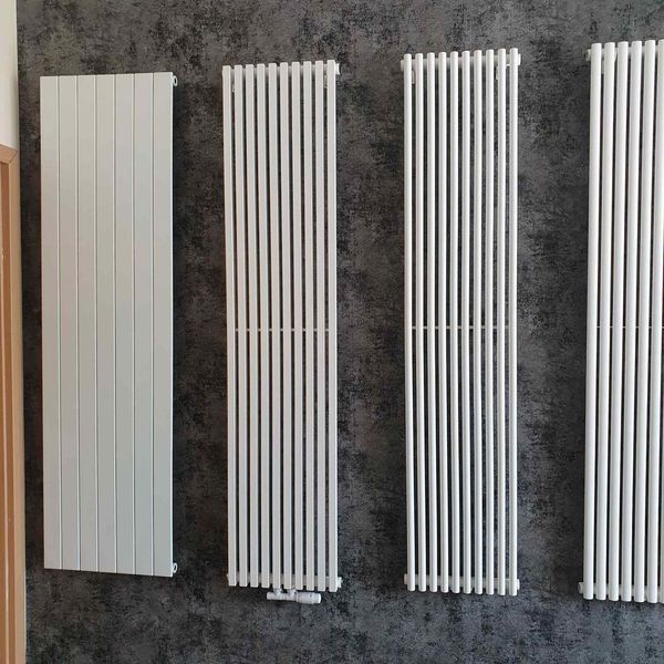 Дизайнерський вертикальний радіатор опалення BETATHERM Praktikum 1 H-1800 мм, L-463 мм нижнє підключення PV 1180/12  9016М 99 фото