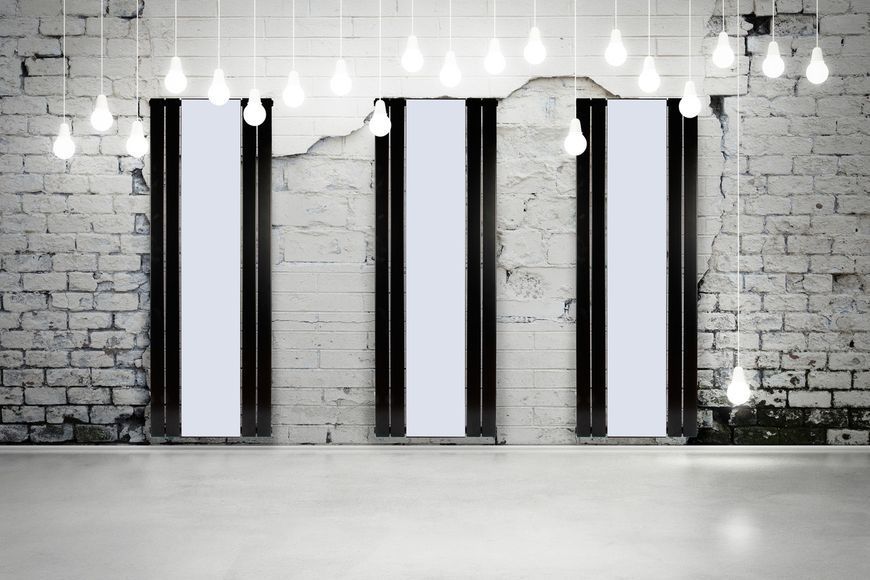Дизайнерский вертикальный радиатор отопления BETATHERM Mirror 1 H-1800 мм, L-609 мм, с зеркалом, нижнее подключение LE 1118/08 9005M 99 фото